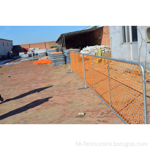 orange PVC coated construction temporary chain link fence
